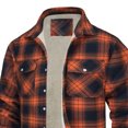 thumbnail image 4 of Zynoxe Plus Size Fleece Lined Jackets for Men Turn Down Collar Button Down Mens Jackets Classic Vintage Plaid Casual Shirt Jacket Warm Thermal Long Sleeve Jacket with Chest Pockets S, 4 of 5