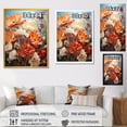 thumbnail image 4 of Designart "Summer Flower Bouquet in Orange Harmony" Floral Framed Wall Art - Traditional Orange Flowers Living Room Framed Canvas Art, 4 of 6