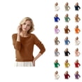 thumbnail image 1 of Pulls pour Femmes 2026 Mode Automne Hiver Manches Longues Col Rond Doux Tricoté Uni, 1 of 4
