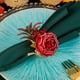 thumbnail image 4 of 2 servilleteros con rosas artificiales para San Valentín | Servilleteros de resina roja con flores artificiales | Decoración romántica de mesa de boda de aleación | Accesorios para cenas de, 4 of 6