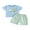 Blue, variant on BemeyourBBs Boy Summer Outfit Truck Embroidery Short Sleeve T-Shirt Plaid Shorts