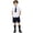 White, variant on hoksml Boys Trim Cuff Short Sleeve Shirt and Shorts Set with Tie, Back to School Outfit for Kids, 5PCS, Stretchy Comfort Fit