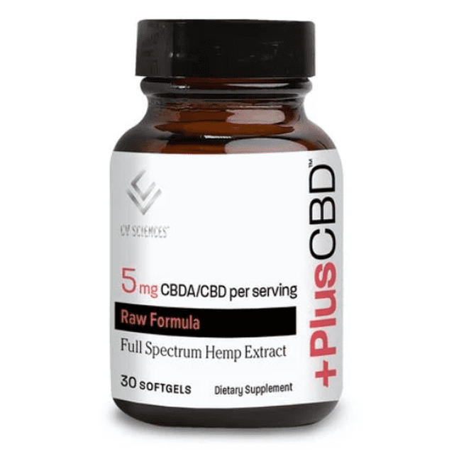 30 PC - CV Sciences +plusCBD Plus + ĆBD Softgels 5mg-Serving ĆBDA Raw Formula (Pack of 3 w/ SLEEKSHOP Compact Mirror) CV Sciences belleza