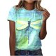 thumbnail image 1 of Camiseta de manga corta suelta con cuello redondo y estampado informal a la moda para mujer Fridja  hjk4349, 1 of 8
