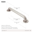 thumbnail image 2 of Moen Bathroom Safety 12-Inch Designer Bathroom Grab Bar with Curled Grip, Old World Bronze, 2 of 6