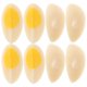 thumbnail image 2 of 8 piezas de huevo cocido artificial, simulación de huevo cocido, rebanada de huevo cocido, modelo de simulación de comida, juguetes, 2 of 7