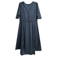 thumbnail image 4 of Gyujnb Cross Wrap V Neck Maternity Nursing Midi Dress Loose Half Elbow Sleeve Under Bust Gathered Empire Waist Solid Flowy Soft Breathable Stretch Knit Gown,S, 4 of 4