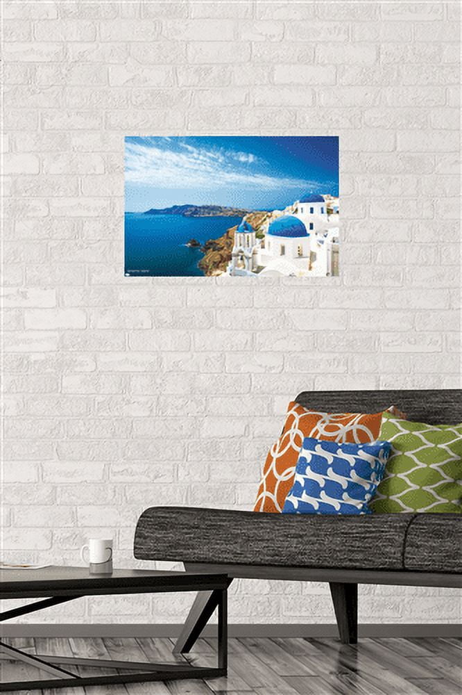 Santorini Island Wall Poster, 14.725" x 22.375"