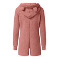 thumbnail image 2 of Dyfzdhu Bodysuits for Women Solid Color Hooded Long Sleeved Plush Jumpsuit Hot Pink, 2 of 4