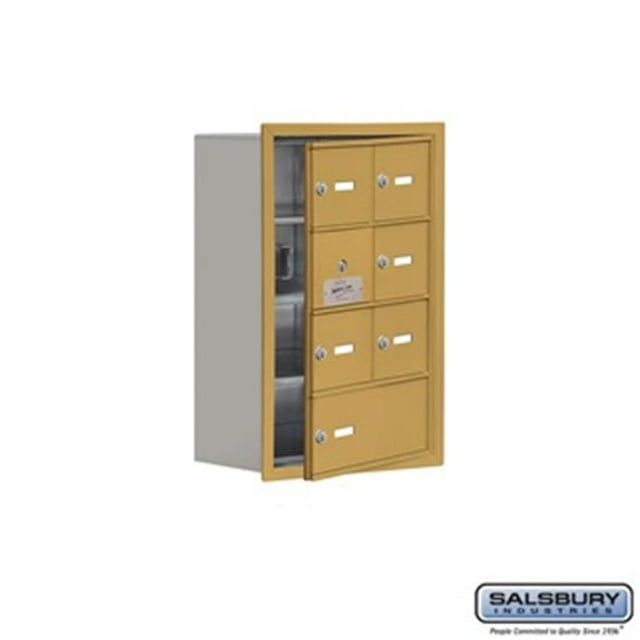 SalsburyIndustries 19148-07GRK Cell Phone Storage Locker With Front Access Panel - 4 Door High Unit, Gold