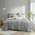 thumbnail image 2 of 3 Piece Cotton Jacquard Comforter Set Gray Full/Queen, 2 of 20