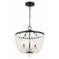 thumbnail image 5 of 4 Light Chandelier In Classic Style 16.5 Inches Wide By 18 Inches High-Matte Black Finish-Frosted Shade Color   -Traditional Installation Crystorama, 5 of 9