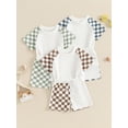 thumbnail image 4 of Aojekbee Kids Boys Shorts Set, Plaid Short Sleeve Crew Neck T-shirt with Elastic Waist Shorts Toddler Set Summer Outfit, 4 of 10