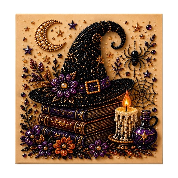 Halloween Ghost Pearl Art DIY Kit, Spooky Cute 3D Diamond Painting Crafts for Adults, DIY Fall Home Decor Wall Art, Beginner DIY Seasonal Party Gift