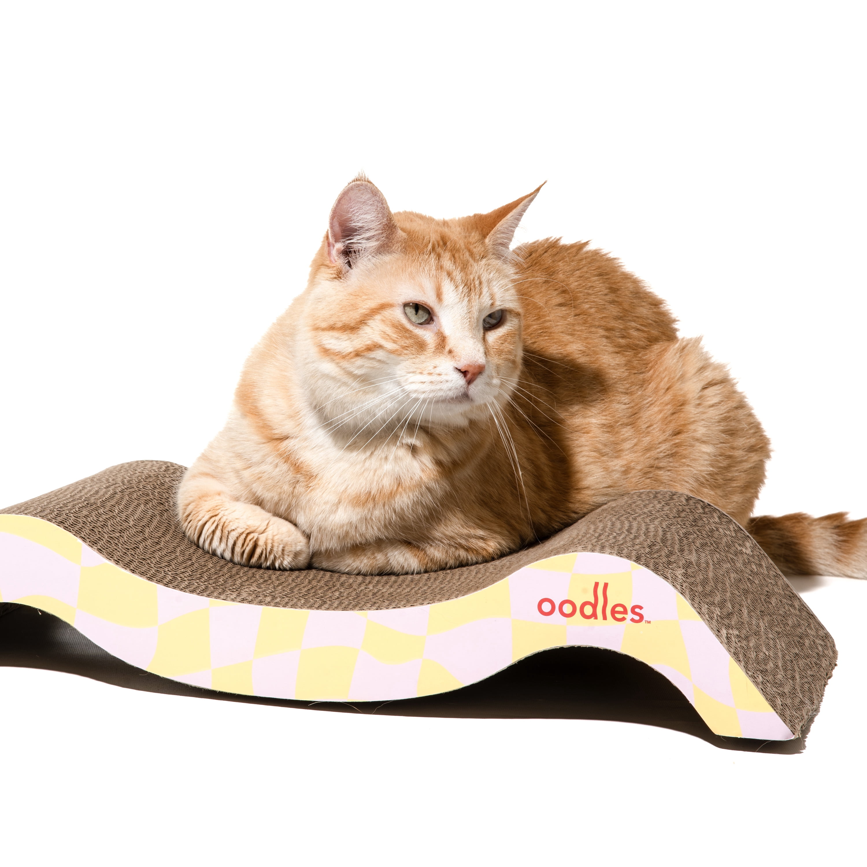 Oodles Durable Corrugated Cardboard Purple Squiggle Cat Scratching Pad, O/S
