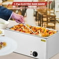 thumbnail image 6 of HELLONE Electric Commercial Food Warmer, 21 QT Full Pan Steam Table Stainless Steel Bain Marie Countertop Soup Station with Temper Control Drainage Faucet & Lid for Parties Buffet Catering, 6 of 6