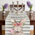 thumbnail image 2 of Dining Room Table Runner Easter Bunny Print 30x180cm Linen, Festive Holiday Decor for Large Dining Room Table, Coffee Bar and Mantel, Colorful Egg and Bunny Design for Spring, 2 of 6