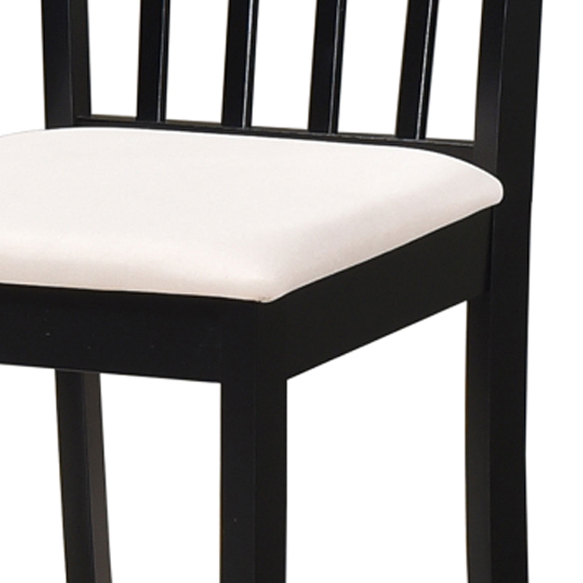 Kings Brand Furniture - Set of 4 Wood Dining Chairs - Upholstered Modern Dining Room Kitchen Armless Side Chair, Black