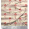 thumbnail image 1 of Soimoi Yellow polyester Crepe Fabric Stripe & Jellyfish Ocean Print Sewing Fabric Yard 42 Inch Wide, 1 of 3
