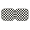 thumbnail image 7 of Haiem Black And White Checkerboard Windshield Sun Shade: Universal Foldable 2-Piece Car Front Window Sunshade - Blocks Uv Rays, And Reduces Heat,Essential Car Accessory Small, 7 of 7