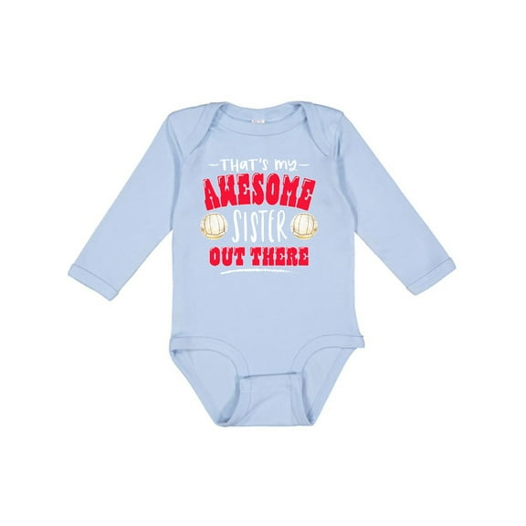 Inktastic That's My Awesome Sister out There with Volleyballs Boys or Girls Long Sleeve Baby Bodysuit