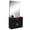Black, variant on BoldGear Winado Wall Mount Salon Station - Barber Salon Station with Mirror, 1 Storage Cabinet, 2 Hair Dryer Holders for Hair Stylist Beauty Spa Equipment,Black