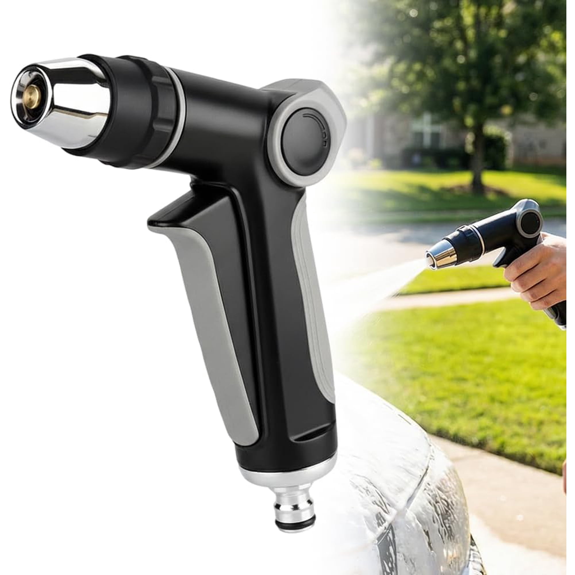 Turn Any Hose into a High Pressure Water Cleaning Jet, 2026 New Heavy Duty Garden Hose Nozzle, Multi Function Lawn & Garden Watering Sprayer, Spray Nozzles for Cleaning Garden Yard Pets Car (A)