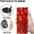 thumbnail image 5 of Christmas Gingerbread Man Holiday Skinny Tumbler with Lid and Straw Merry,20 ozChristmas Snowman Coffee Mug Cup,Christmas Holiday Gift, 5 of 6