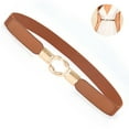 thumbnail image 2 of Women Retro Elastic Stretchy Metal Buckle Skinny Waist Belt Wide, 2 of 9