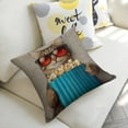 thumbnail image 4 of A cat eating popcorn with sunglasses Linen toss pillowcase decoration pillowcase gifting preferred 18x18 inch cushion cover 2 sets sofa pillowcase sofa bedroom living room car, 4 of 5
