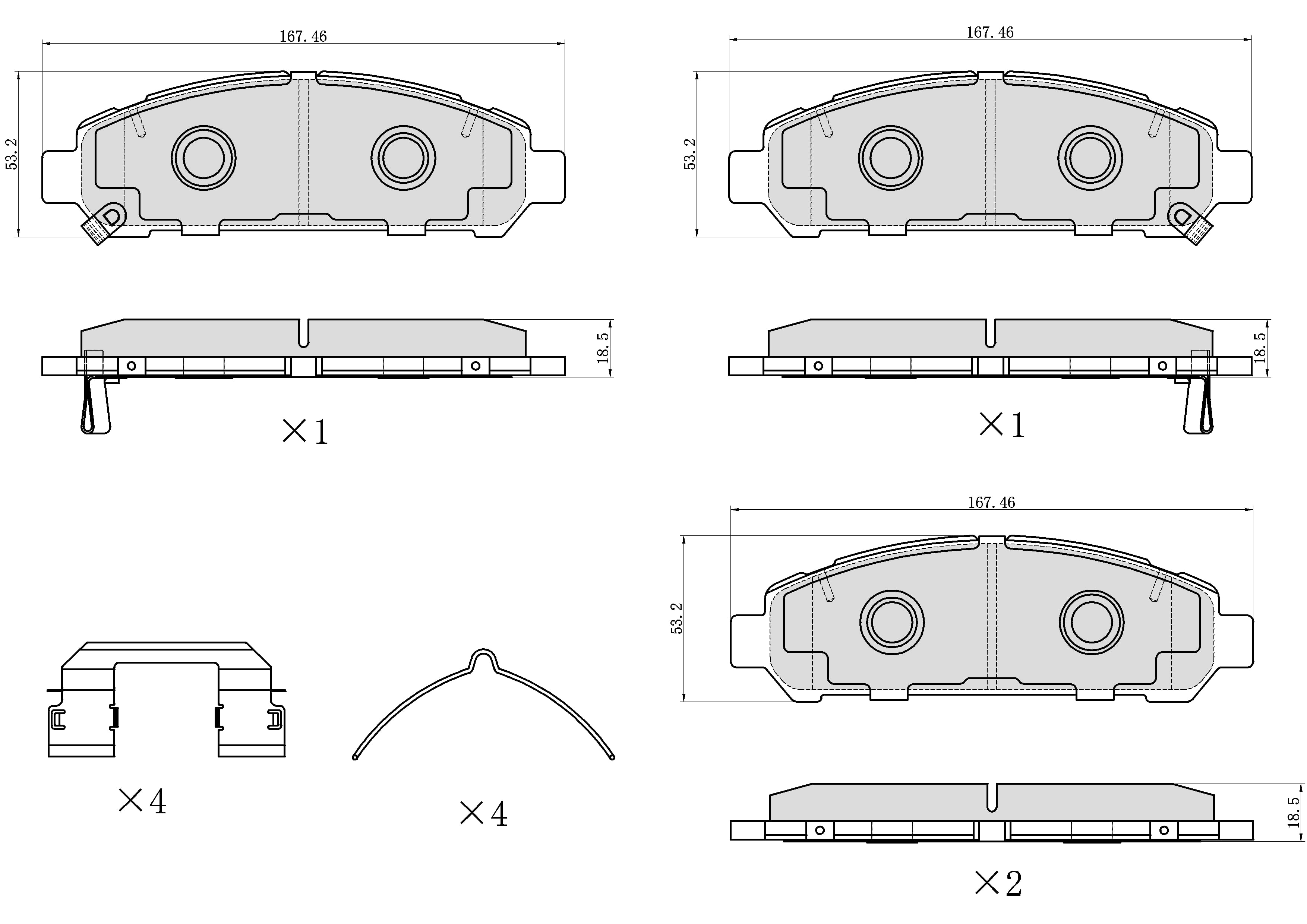 UltraHC 700 Brake Pad Set, Front HC7.1401.0.C, Toyota Venza 2016-2009