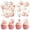 157#Pink, variant on Thanksgiving Blue Watercolor Pumpkin Cake Topper, Fall Party Dessert Decor Paper Flags 9pcs Set, Festive Floral Leaf Cupcake Toppers for Thanksgiving Birthday Celebration Table