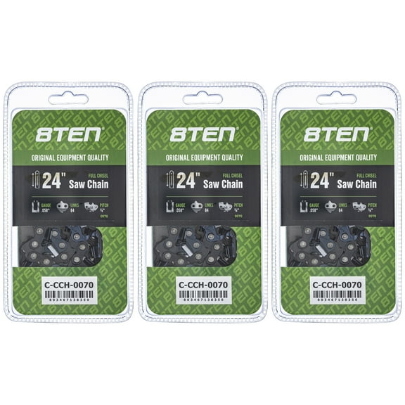 Full Chisel Chainsaw Chain 24 inch .058 3/8 84DL for Husqvarna Poulan 3 Pack 810-CCC2292H