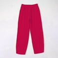 thumbnail image 4 of Red Womens Sweatpants Women's Linen Wide Leg Pants Casual Loose High Waist Beach Haren Pants Pockets Sweatpants Womens Fashion, 4 of 6