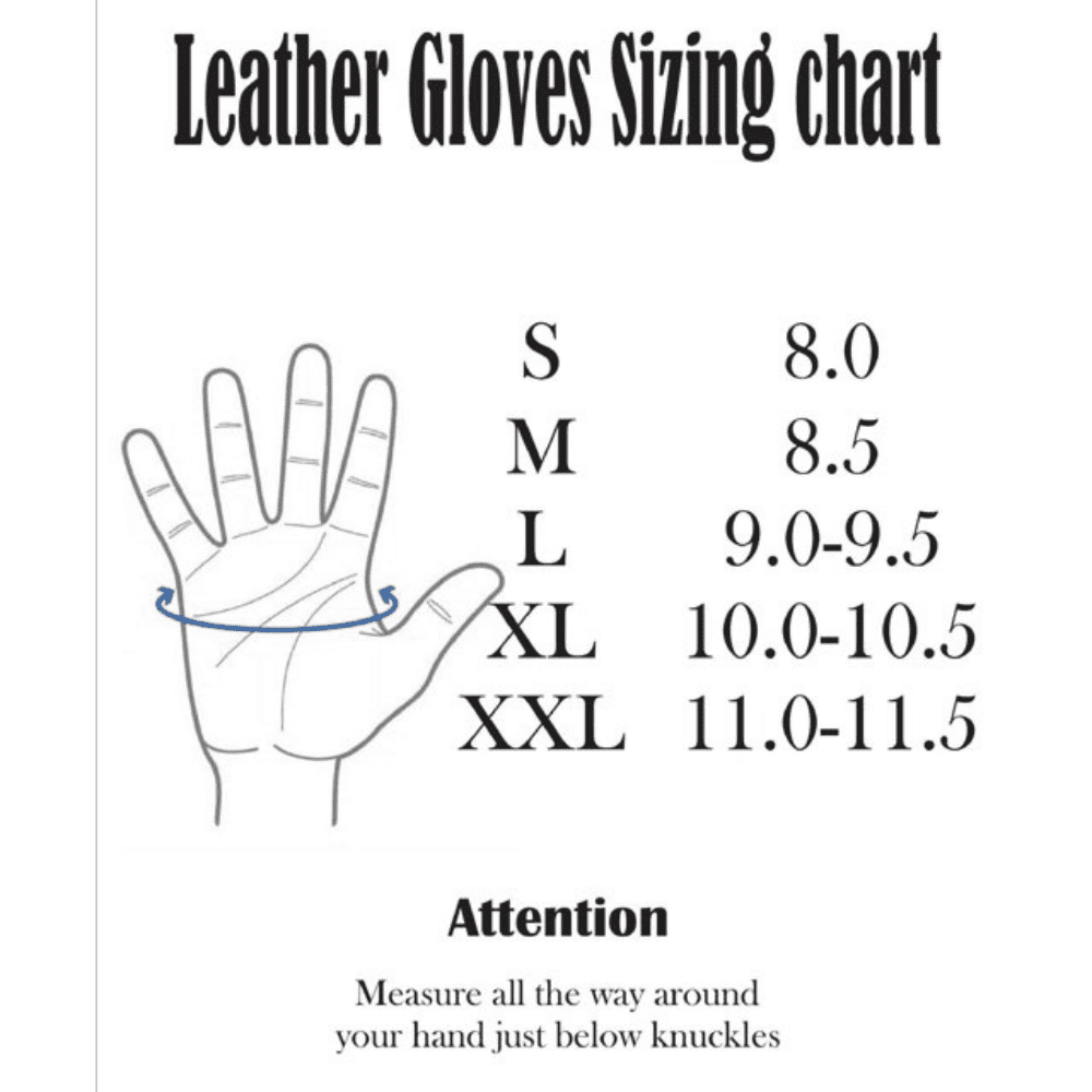 Genuine Motorcycle Leather Gloves Men's Leather Driving Gloves 2X-Large