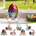 thumbnail image 6 of Easter Bunny Table Signs,Rabbit Table Centerpiece Farmhouse Rabbit Eggs Shaped Decorations,2D Bunny Figurine Acrylic Desktop Decoration for Home Living Room Office, 6 of 7