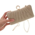 thumbnail image 5 of Mobestech Elegant Golden Evening Bag with Pleated , Versatile Carry Options for Women’s Special Occasions, 5 of 6