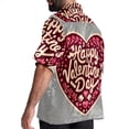 thumbnail image 3 of Valentine's Day Font Men's Short Sleeve Printed Poplin Shirt with Spread Collar Tops - Casual Button Down Summer Beach Shirt for Men and Women, 3 of 6