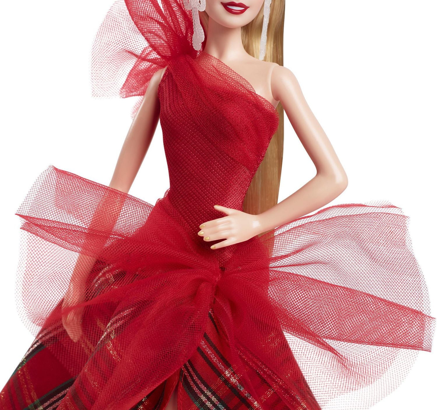 Barbie Signature 2024 Holiday Barbie Fashion Doll, Seasonal Collector Gift, Blonde with Plaid Gown, Ages 6Y+