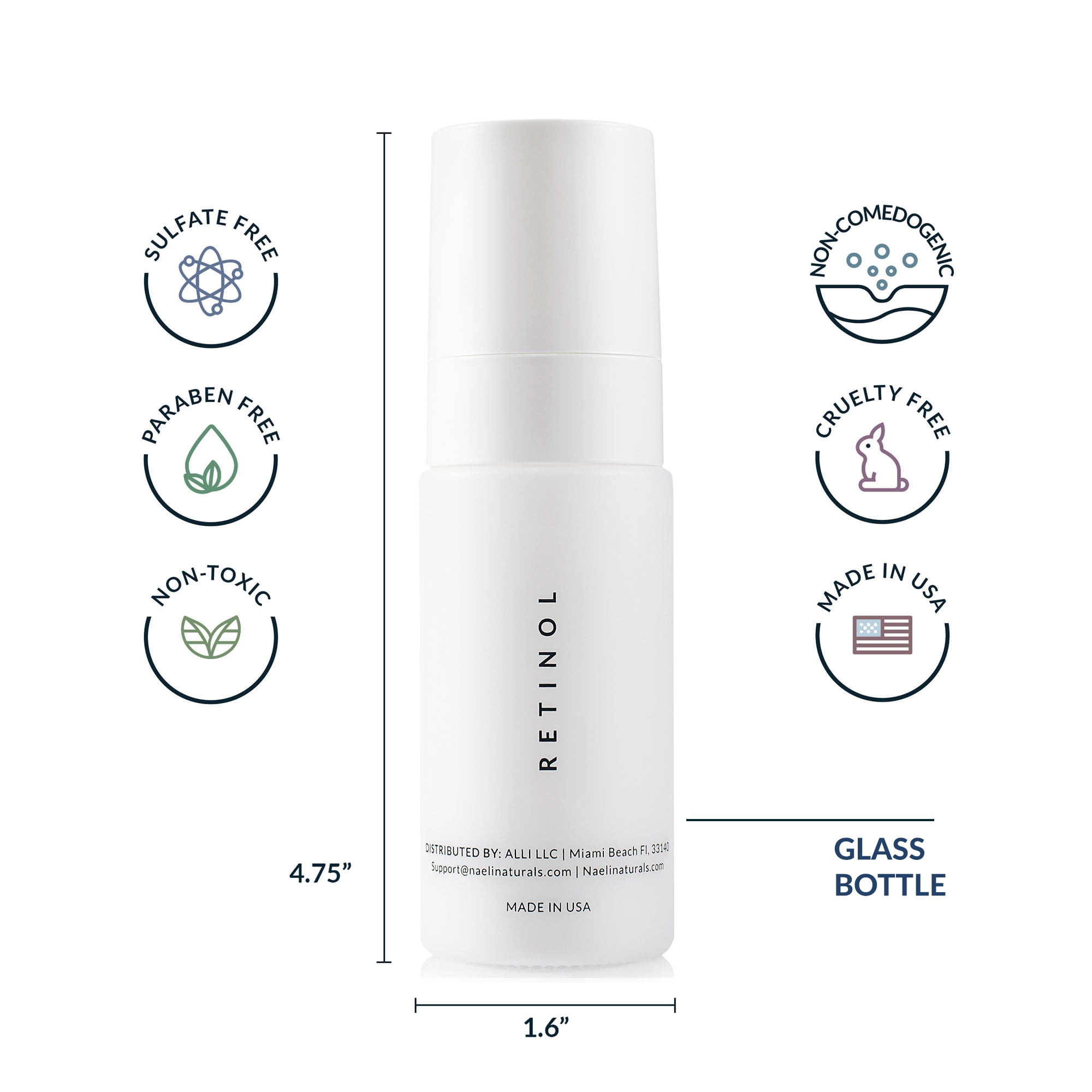 NAELI Retinol Night Cream for Face with Anti Aging Collagen & Peptide Complex, Reduces Wrinkles & Evens Skin Tone 1.4 oz.