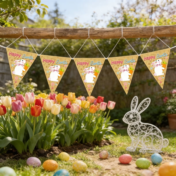 Decoraciones de Pascua, adornos de Pascua, regalos de Pascua, 3 piezas de decoración para fiesta de Pascua, decoración colgante para puerta, adorno colgante para puerta de conejo de Pascua, tela para