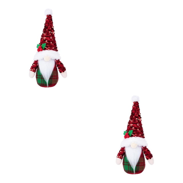 Moyic Navidad muñeca barba pelo largo fiesta relleno lentejuelas vacaciones decoración niños sofá adorno decorativo regalo tipo 1 Tipo 1 2Conjunto