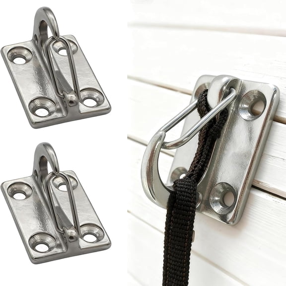 2 Pack Stainless Steel Wall Mount Dog Leash Hook Heavy Duty Snap Lock Tie Out Holder Rustproof for Small Medium Large Dogs Indoor & Outdoor Yard Use