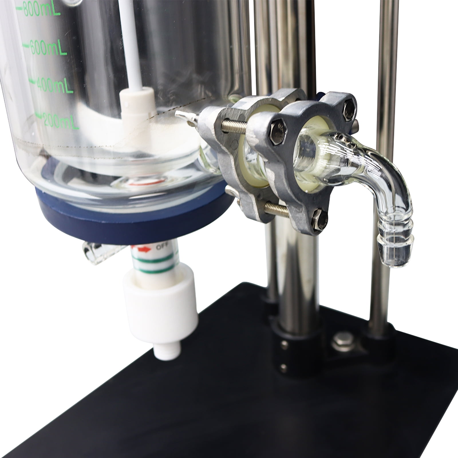 INTSUPERMAI 2L Glass Reactor Lab Reactor Double Jacketed Digital Display