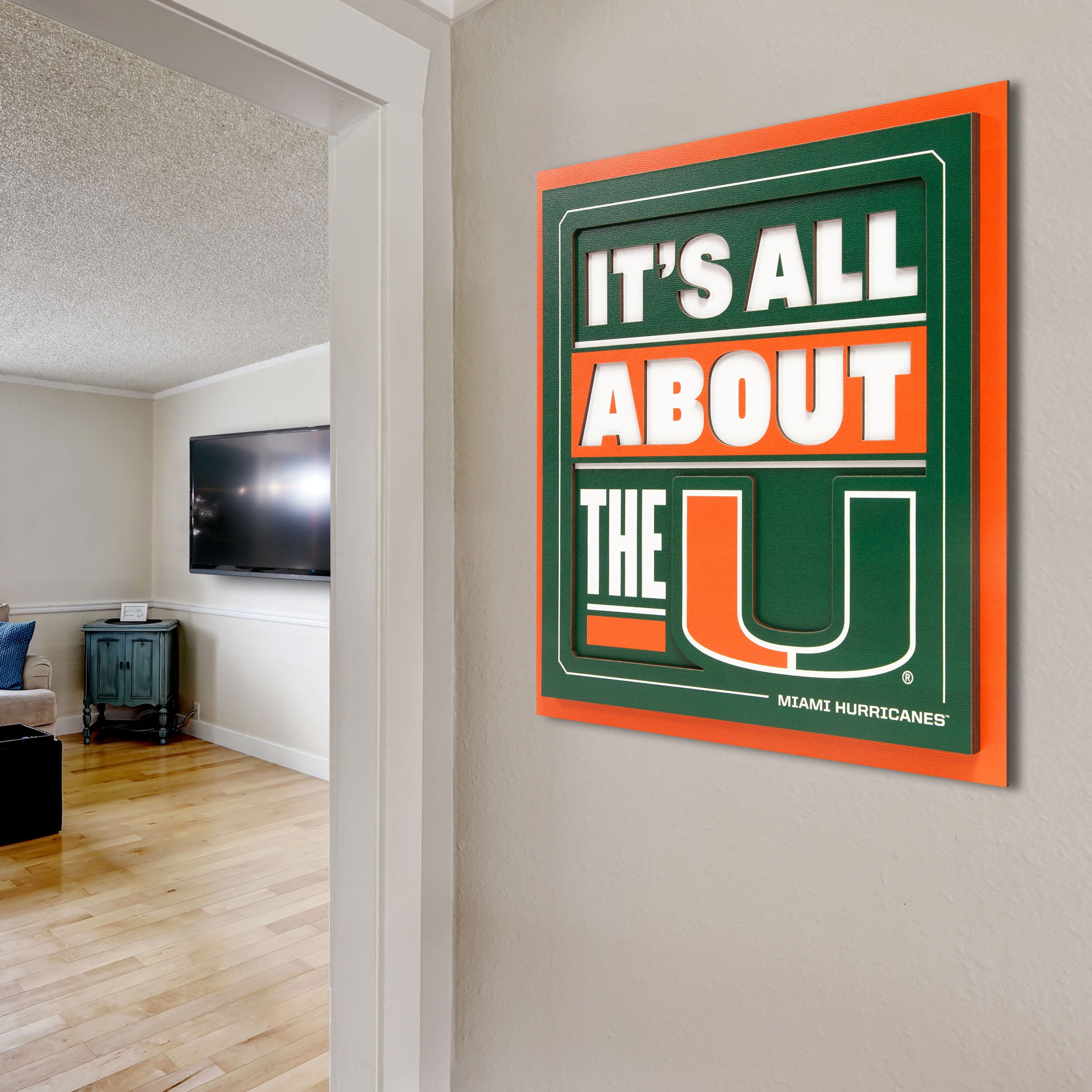 YouTheFan NCAA Miami Hurricanes Slogan Series 3D Wall Art