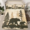 thumbnail image 2 of Homewish Woodland Animal Bear Bed Sheets,Rustic Farmhouse Cabin King Sheets,Beige Green Sheet Set For Men Women,Super Cozy Room Decor,4 Pieces, 2 of 7