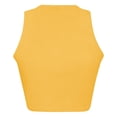 thumbnail image 4 of Solid Color Cropped Tank Top Sleeveless Round Neck Casual Summer Vest for Women, S, Yellow, 4 of 5