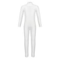 thumbnail image 4 of Haitryli Kids Girls Unitard Full Body Long Sleeve One Piece Ballet Dance Gymnastics Leotard Dancewear Ivory 15-16, 4 of 7