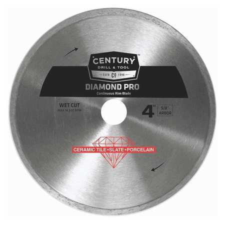 UPC 081838754563 product image for CENTURY DRILL AND TOOL 75456 Diamond Saw Blade,4 in.,Continuous Rim G4092326 | upcitemdb.com