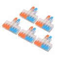 thumbnail image 1 of Electrical Cable Connector, Easy Installation 10 To 20AWG 41A 450V  5Pcs Strong Conductivity Wiring Connector Copper Contact  For Machinery, 1 of 8